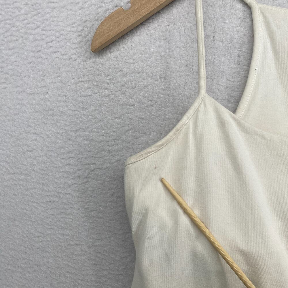EILEEN FISHER Top M Cami Stretch Organic Cotton Jersey Shelf Bra Off White USA - Picture 5 of 16